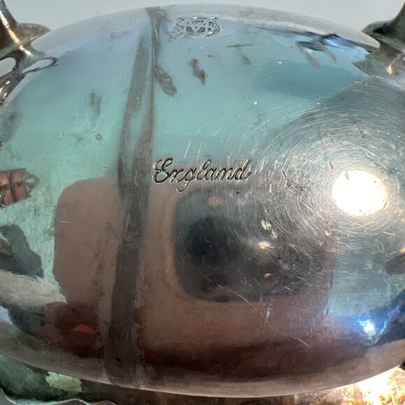 Silver Plated Salt Cellar England Mark S over M Mark Vintage - Picture 10 of 12